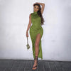 PERIDOT Sleeveless Split Bodycon Long Dress