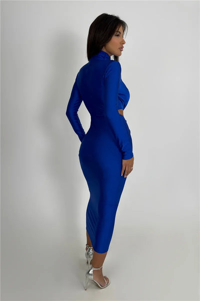 AMELIA Turtleneck Long Sleeve Maxi Dress