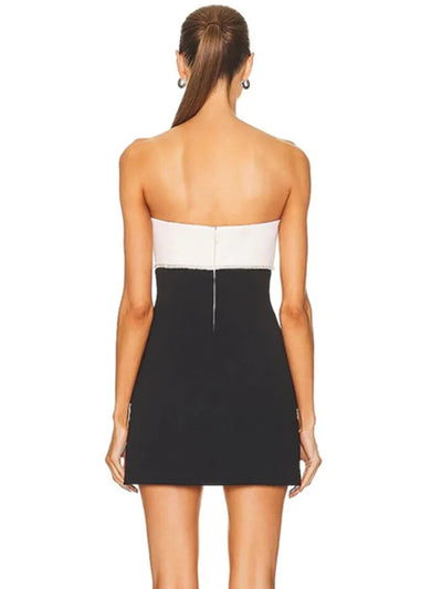 AIMEE Backless Crystal Diamonds Mini Dress